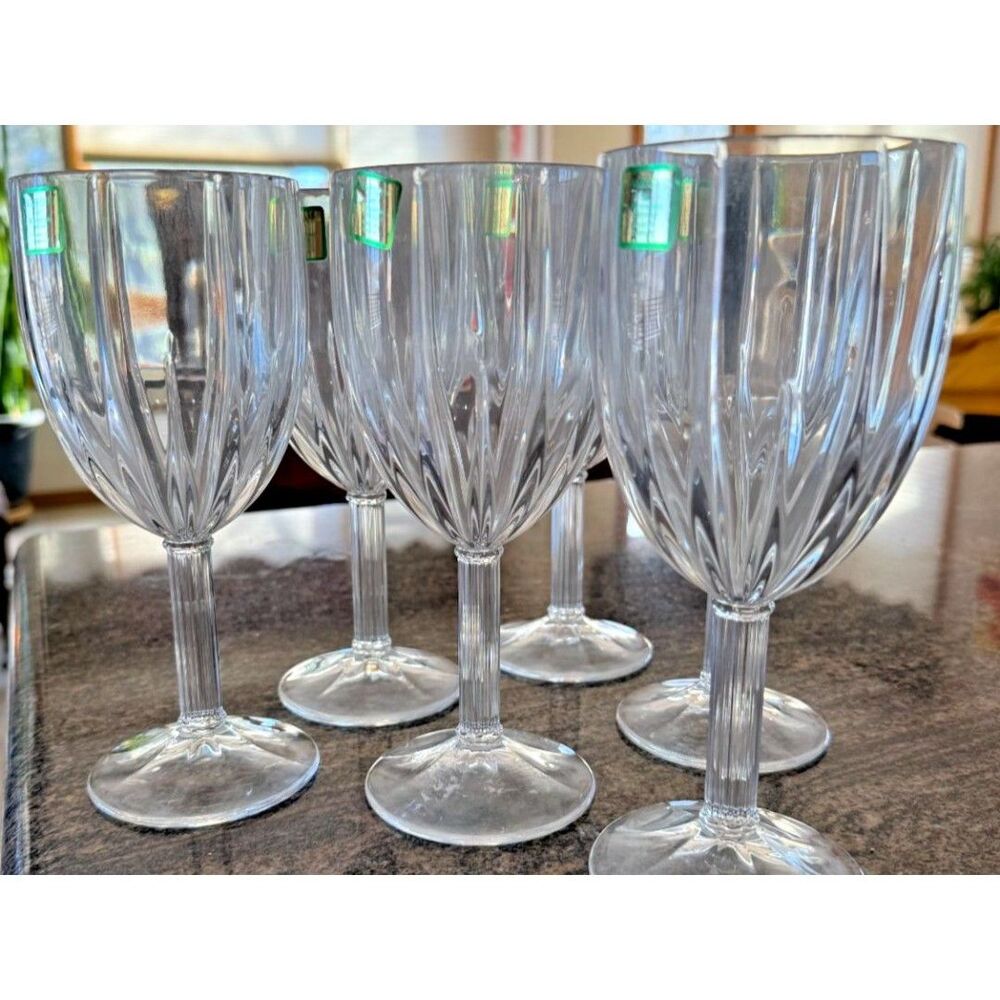 WATRFORD Crystal Sonesta Water Iced Tea Glasses Wine Goblets 10 oz Set Of 6 NEW